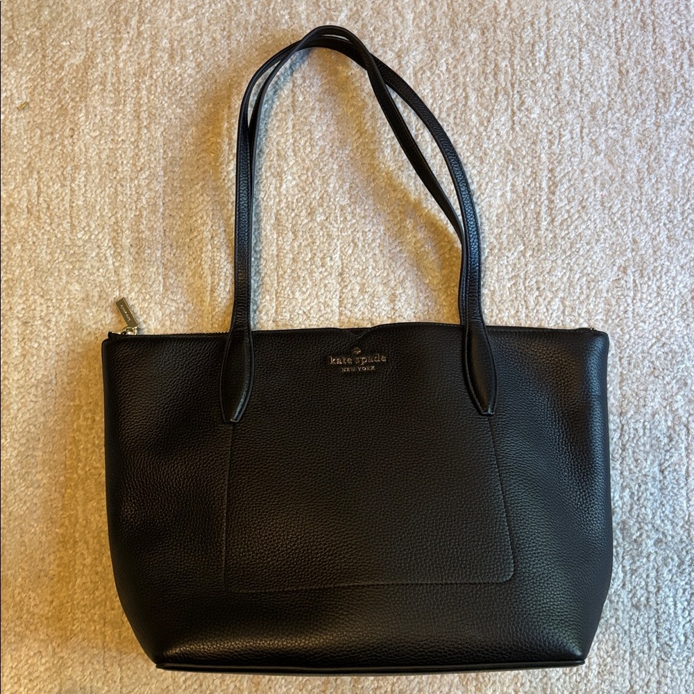 Kate Spade Harlow Medium Tote in Black Pebble Leather